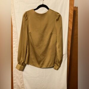 KATE SPADE Gold Long sleeve modest  Blouse SZ 2